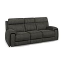 Leo 3 Seater Recliner Sofa with Adjustable Headrests in Billy Joe Grey Fabric