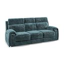 Leo 3 Seater Recliner Sofa with Adjustable Headrests in Descent Blue Fabric