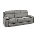 Leo 3 Seater Recliner Sofa with Adjustable Headrests in Maldives Dark Grey Fabric