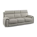 Leo 3 Seater Recliner Sofa with Adjustable Headrests in Taupe Leather