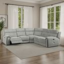 Leo Large Corner Recliner Sofa in Billy Joe Dove Grey Fabric