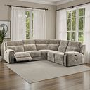 Leo Large Corner Recliner Sofa in Descent Taupe Fabric