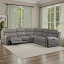 Leo Large Corner Recliner Sofa in Elephant Grey Leather