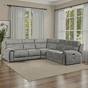 Leo Large Corner Recliner Sofa in Maldives Dark Grey Fabric