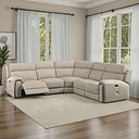 Leo Large Corner Recliner Sofa in Pebble Leather