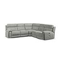 Leo Large Corner Recliner Sofa with Adjustable Headrests in Billy Joe Dove Grey Fabric
