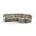 Leo Large Corner Recliner Sofa with Adjustable Headrests in Descent Taupe Fabric