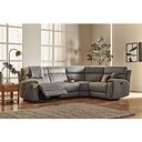 Leo Left Hand Corner Recliner Sofa in Billy Joe Dove Grey Fabric