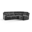 Leo Left Hand Corner Recliner Sofa in Descent Charcoal Fabric