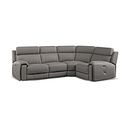 Leo Left Hand Corner Recliner Sofa with Adjustable Headrests in Elephant Grey Leather