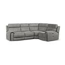 Leo Left Hand Corner Recliner Sofa with Adjustable Headrests in Maldives Dark Grey Fabric