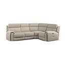 Leo Left Hand Corner Recliner Sofa with Adjustable Headrests in Pebble Leather