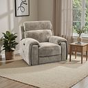 Leo Recliner Armchair in Descent Taupe Fabric