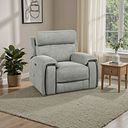 Leo Recliner Armchair with Adjustable Headrest in Billy Joe Dove Grey Fabric