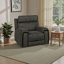 Leo Recliner Armchair with Adjustable Headrest in Billy Joe Grey Fabric