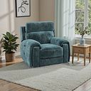 Leo Recliner Armchair with Adjustable Headrest in Descent Blue Fabric