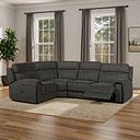 Leo Right Hand Corner Recliner Sofa in Billy Joe Grey Fabric