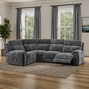 Leo Right Hand Corner Recliner Sofa in Descent Charcoal Fabric
