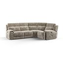 Leo Right Hand Corner Recliner Sofa in Descent Taupe Fabric
