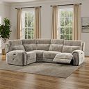 Leo Right Hand Corner Recliner Sofa in Descent Taupe Fabric