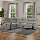Leo Right Hand Corner Recliner Sofa in Maldives Dark Grey Fabric