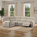 Leo Right Hand Corner Recliner Sofa in Pebble Leather