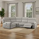 Leo Right Hand Corner Recliner Sofa in Taupe Leather