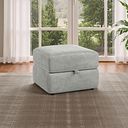 Leo Storage Footstool in Billy Joe Dove Grey Fabric
