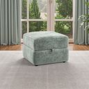 Leo Storage Footstool in Descent Pewter Fabric