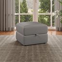 Leo Storage Footstool in Elephant Grey Leather