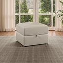 Leo Storage Footstool in Pebble Leather