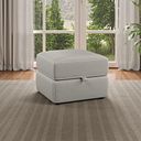 Leo Storage Footstool in Taupe Leather