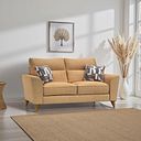 Levi 2 Seater Sofa in Barley Citrus Fabric with Asher Natural Scatters