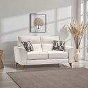 Levi 2 Seater Sofa in Barley Ivory Fabric with Asher Natural Scatters