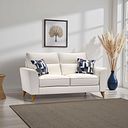 Levi 2 Seater Sofa in Barley Ivory Fabric with Asher Ocean Scatters