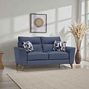 Levi 2 Seater Sofa in Barley Ivory Fabric with Asher Rust Scatters