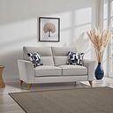 Levi 2 Seater Sofa in Barley Ocean Fabric with Asher Ocean Scatters