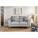 Levi 2 Seater Sofa in Barley Silver Fabric with Asher Ocean Scatters