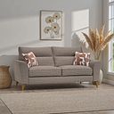 Levi 3 Seater Sofa in Barley Coffee Fabric with Asher Rust Scatters