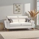 Levi 3 Seater Sofa in Barley Ivory Fabric with Asher Natural Scatters