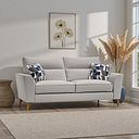 Levi 3 Seater Sofa in Barley Ivory Fabric with Asher Ocean Scatters