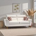 Levi 3 Seater Sofa in Barley Ivory Fabric with Asher Rust Scatters