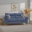 Levi 3 Seater Sofa in Barley Ocean Fabric with Asher Ocean Scatters
