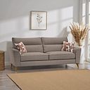 Levi 4 Seater Sofa in Barley Coffee Fabric with Asher Rust Scatters