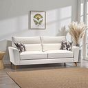 Levi 4 Seater Sofa in Barley Ivory Fabric with Asher Natural Scatters