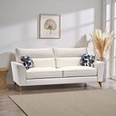 Levi 4 Seater Sofa in Barley Ivory Fabric with Asher Ocean Scatters