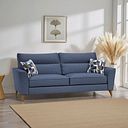 Levi 4 Seater Sofa in Barley Ivory Fabric with Asher Rust Scatters