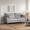 Levi 4 Seater Sofa in Barley Silver Fabric with Asher Ocean Scatters