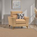 Levi Armchair in Barley Citrus Fabric with Asher Natural Scatter