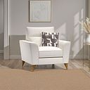 Levi Armchair in Barley Ivory Fabric with Asher Natural Scatter